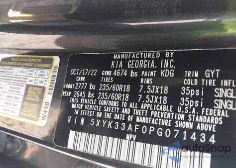 2023 Kia Sportage Ex z USA, uszkodzony, nr VIN 5XYK33AF0PG071434